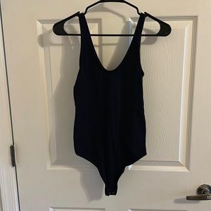 Black ribbed bodysuit